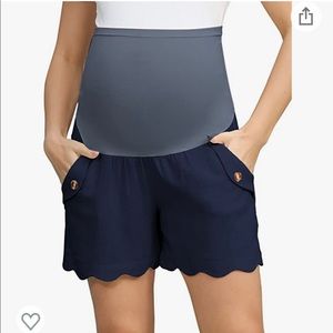 Maternity Shorts Ruffle Hem with pockets & Elastic Waist